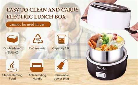 janolia electric cooking lunch box|Electric Lunch Box, Janolia Portable Food Lunch Heater, Rice .